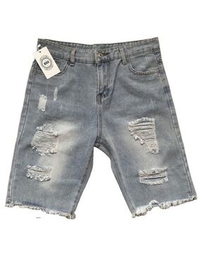 NWT NXH Distressed Denim Casual Bermuda Shorts Summer Vacation - Size XL